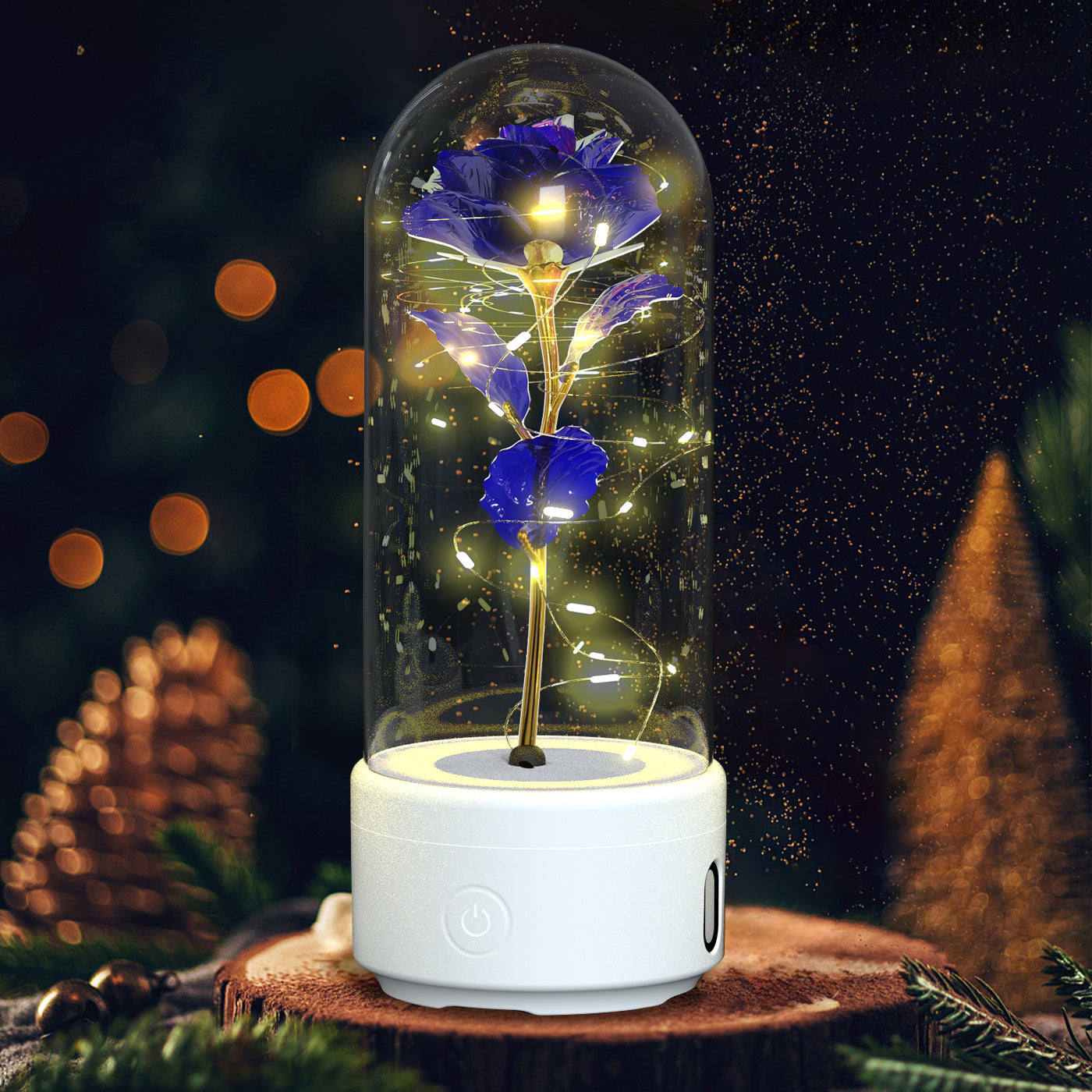 Creative 2 In 1 Rose Flowers LED Light And Bluetooth-compatible Speaker