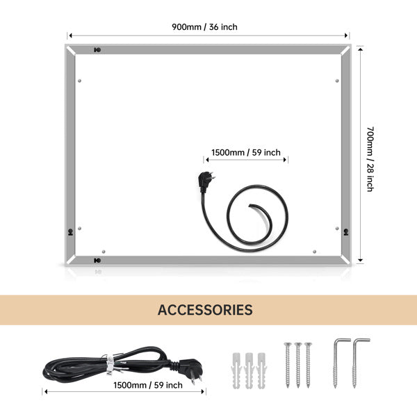 LED Lighting Bathroom Wall Mounted Mirror