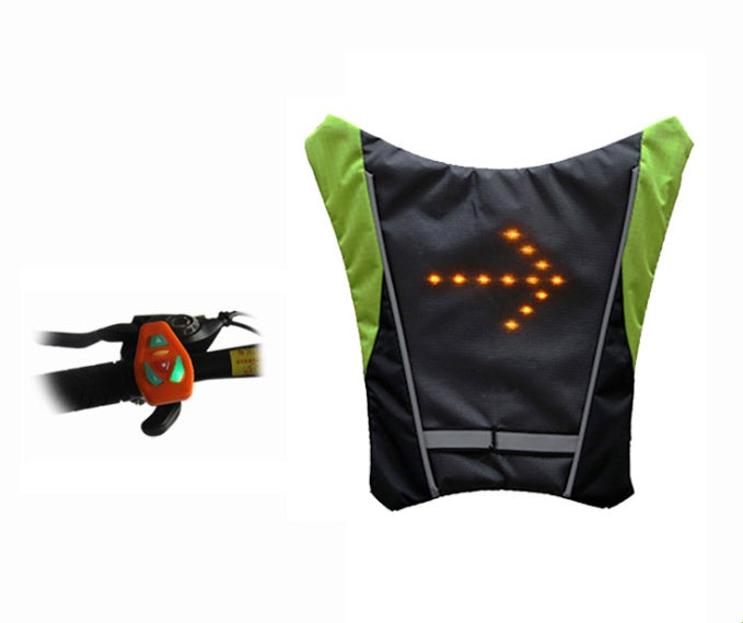 USB Rechargeable Reflective Vest Backpack with LED Turn Signal