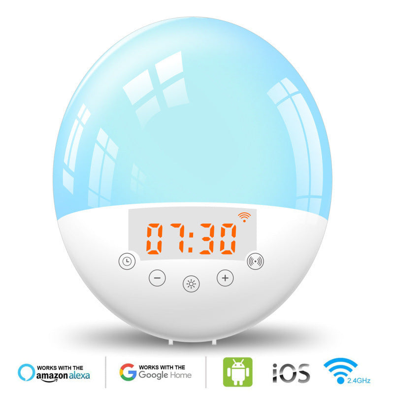 Wifi voice control smart wake-up light alarm clock