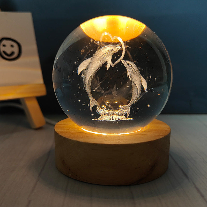 Usb Plug-in Luminous Crystal Ball Night Light