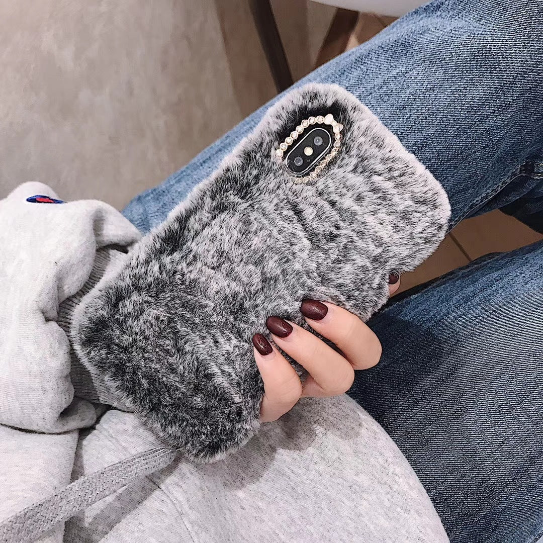 Luxury plush phone case