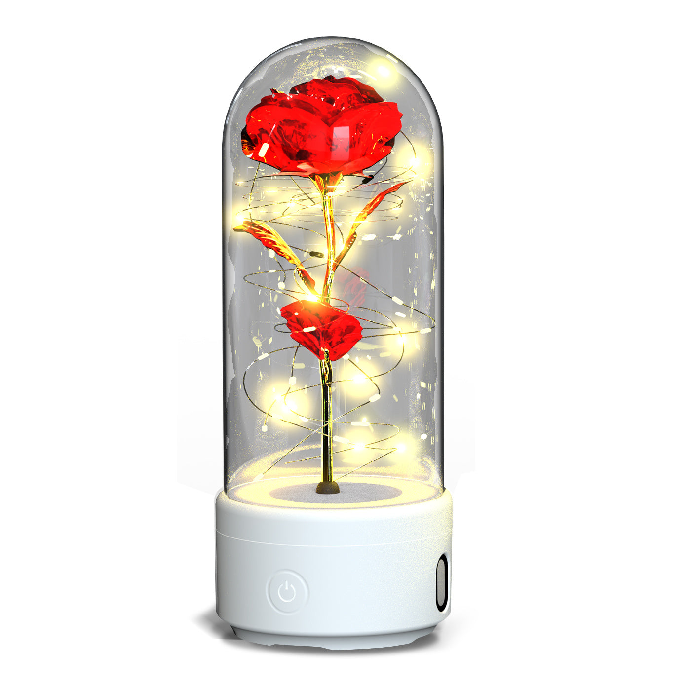 Creative 2 In 1 Rose Flowers LED Light And Bluetooth-compatible Speaker