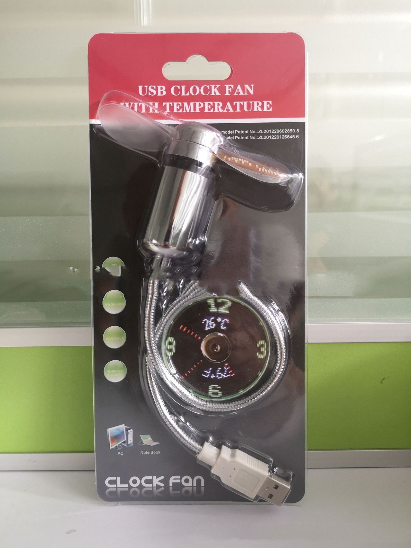 USB Clock Temperature Led Light Fan