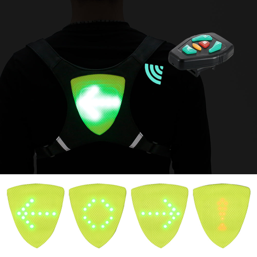 USB Rechargeable Reflective Vest Backpack with LED Turn Signal