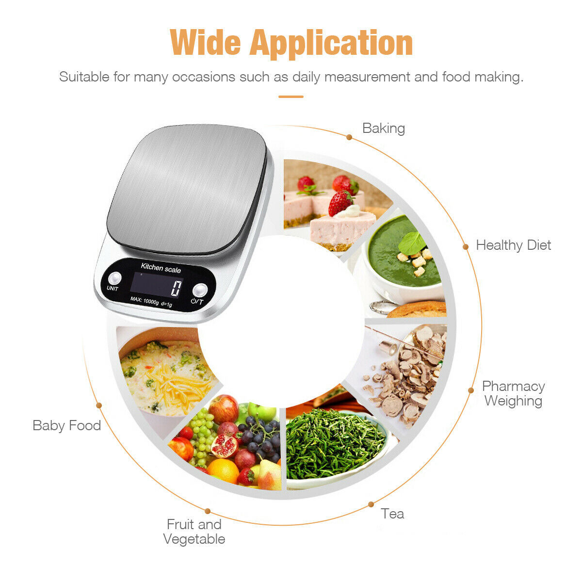 Digital Kitchen Food Diet Scale, MultifunctionStainless Steel Scale