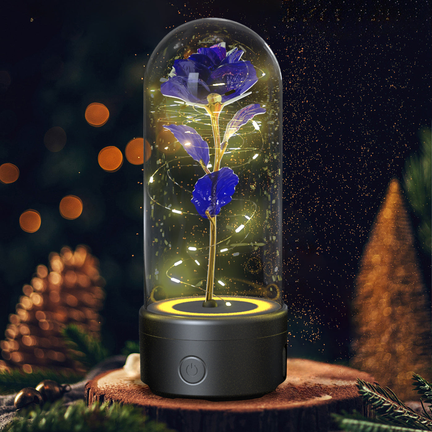 Creative 2 In 1 Rose Flowers LED Light And Bluetooth-compatible Speaker