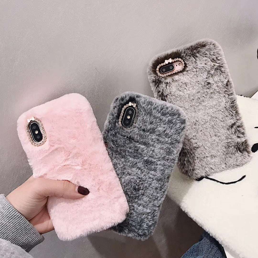 Luxury plush phone case