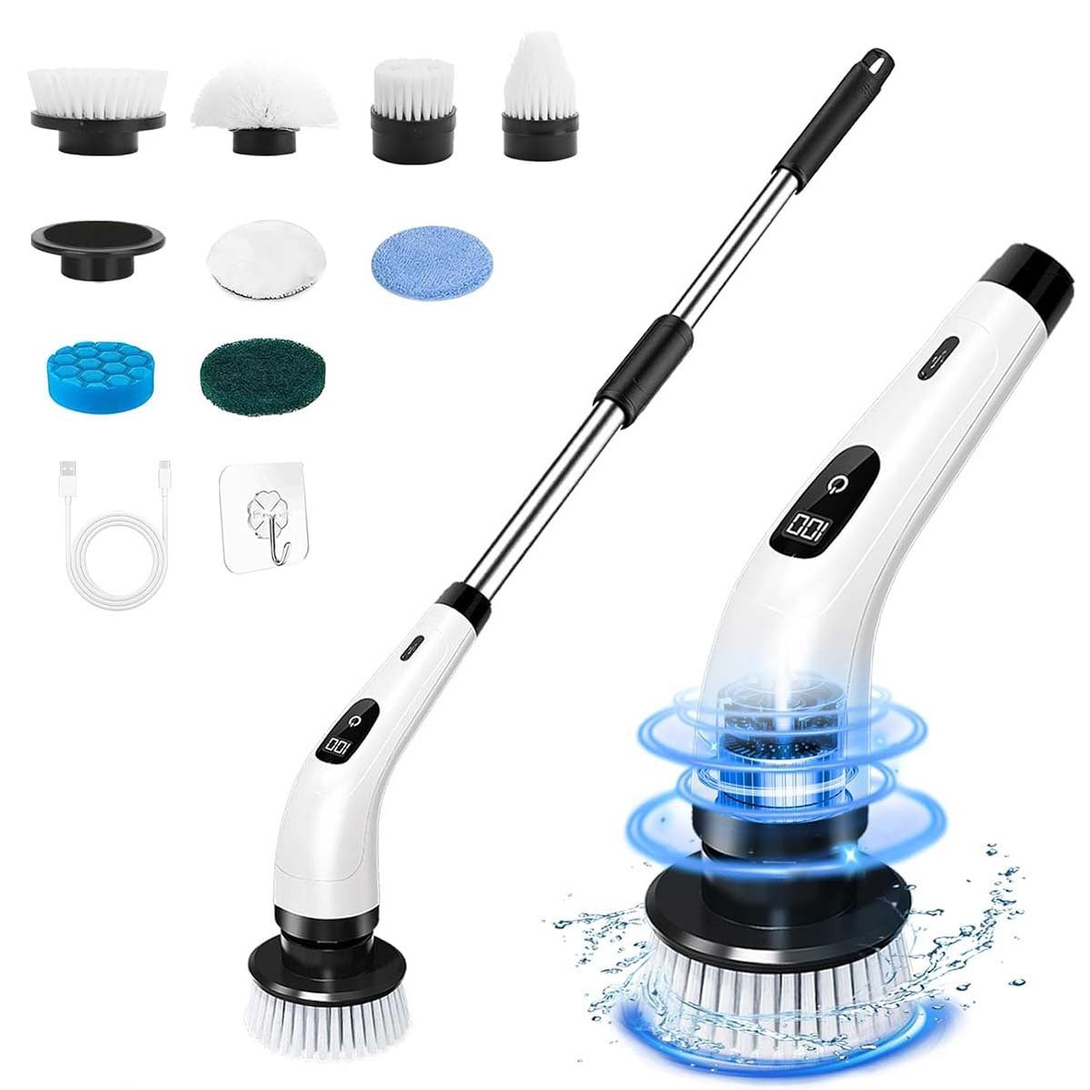 Motorized Rotary Scrubber Power Scrubber Cordless Cleaning Brush