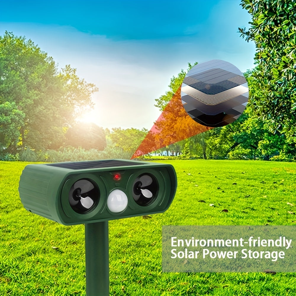 Solar Power Ultrasonic Animal Repellent, Solar Motion Sensor, Outdoor Farm, Garden, Courtyard