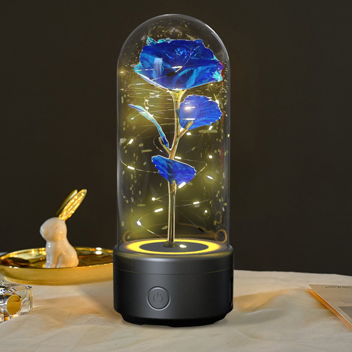 Creative 2 In 1 Rose Flowers LED Light And Bluetooth-compatible Speaker