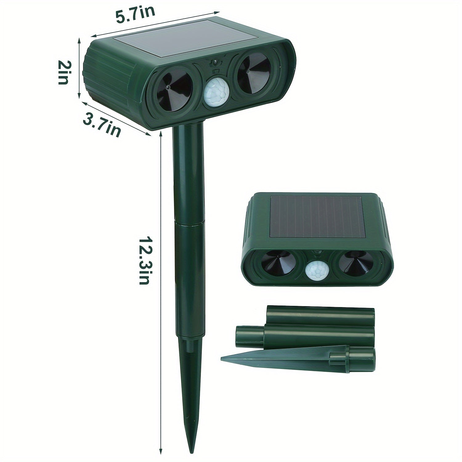 Solar Power Ultrasonic Animal Repellent, Solar Motion Sensor, Outdoor Farm, Garden, Courtyard