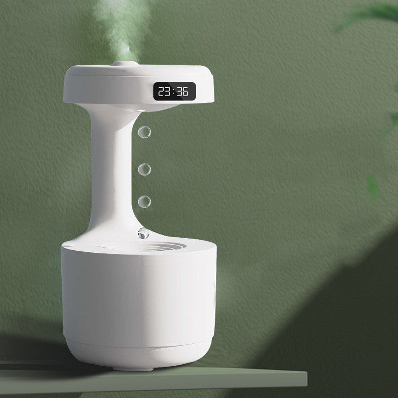 Anti-Gravity Water Droplet Humidifier With Clock