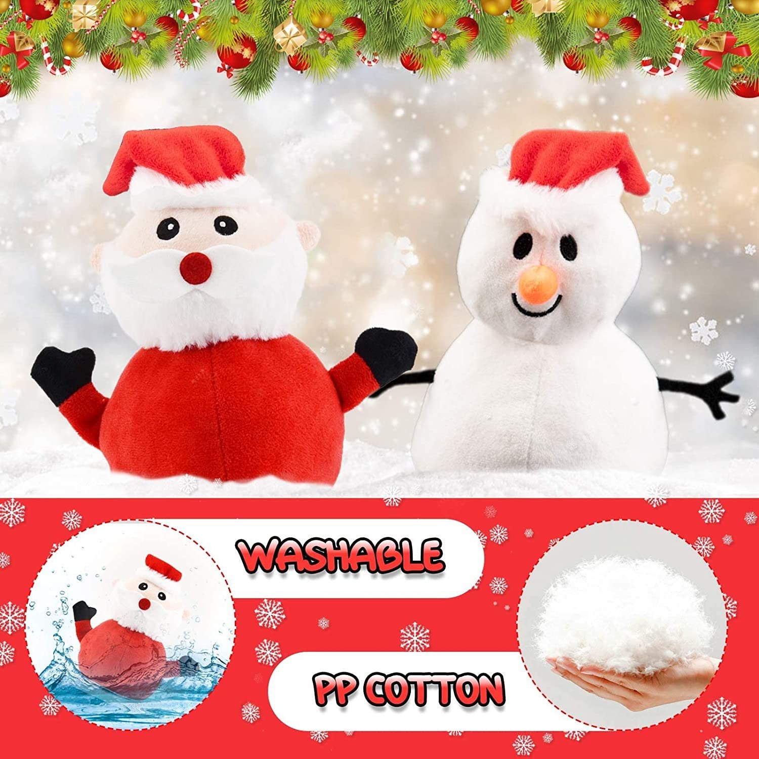 Santa Plush Snowman Plush Toy Gift for Kids