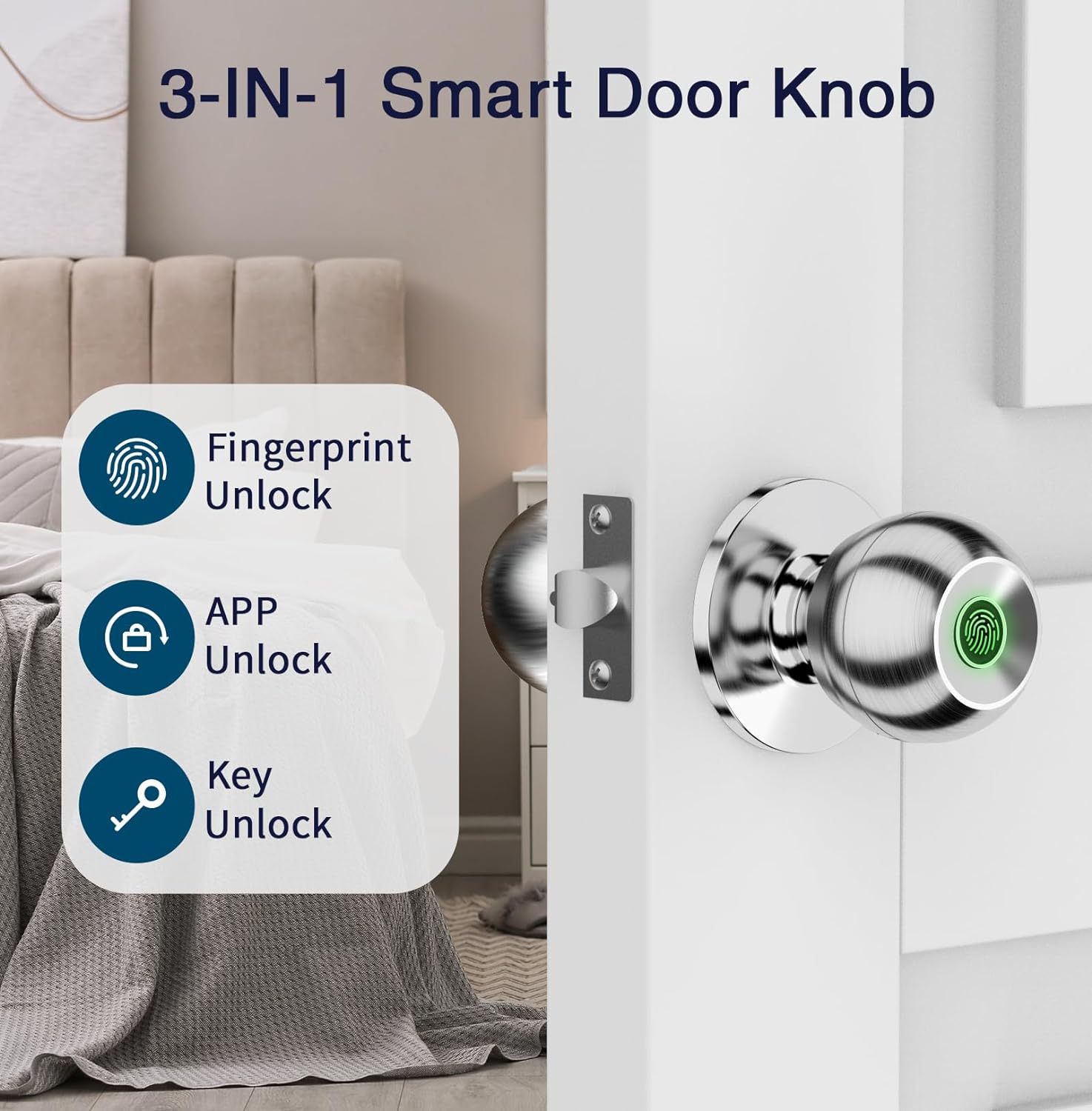 GHome Smart Door Knob Fingerprint Door Lock