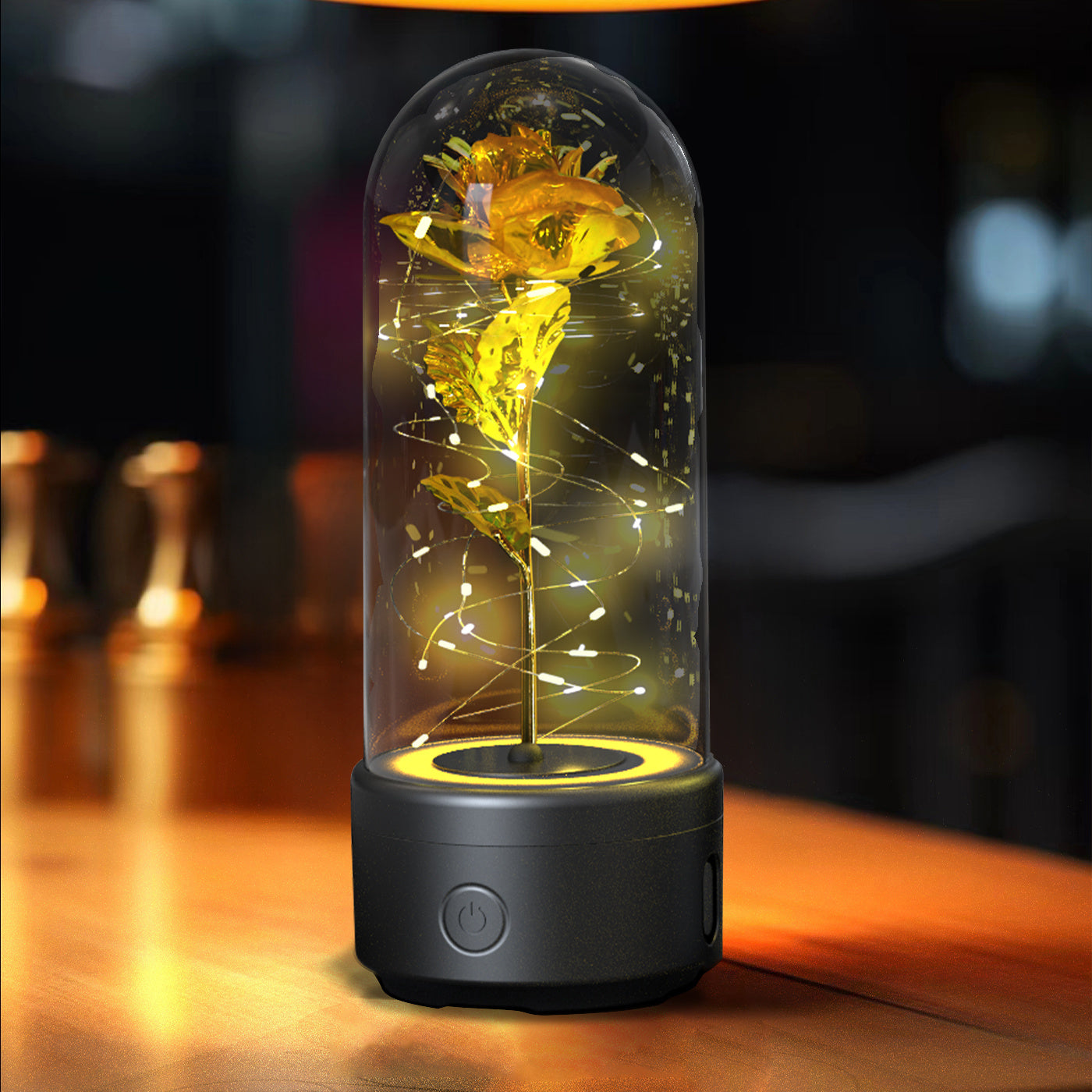 Creative 2 In 1 Rose Flowers LED Light And Bluetooth-compatible Speaker