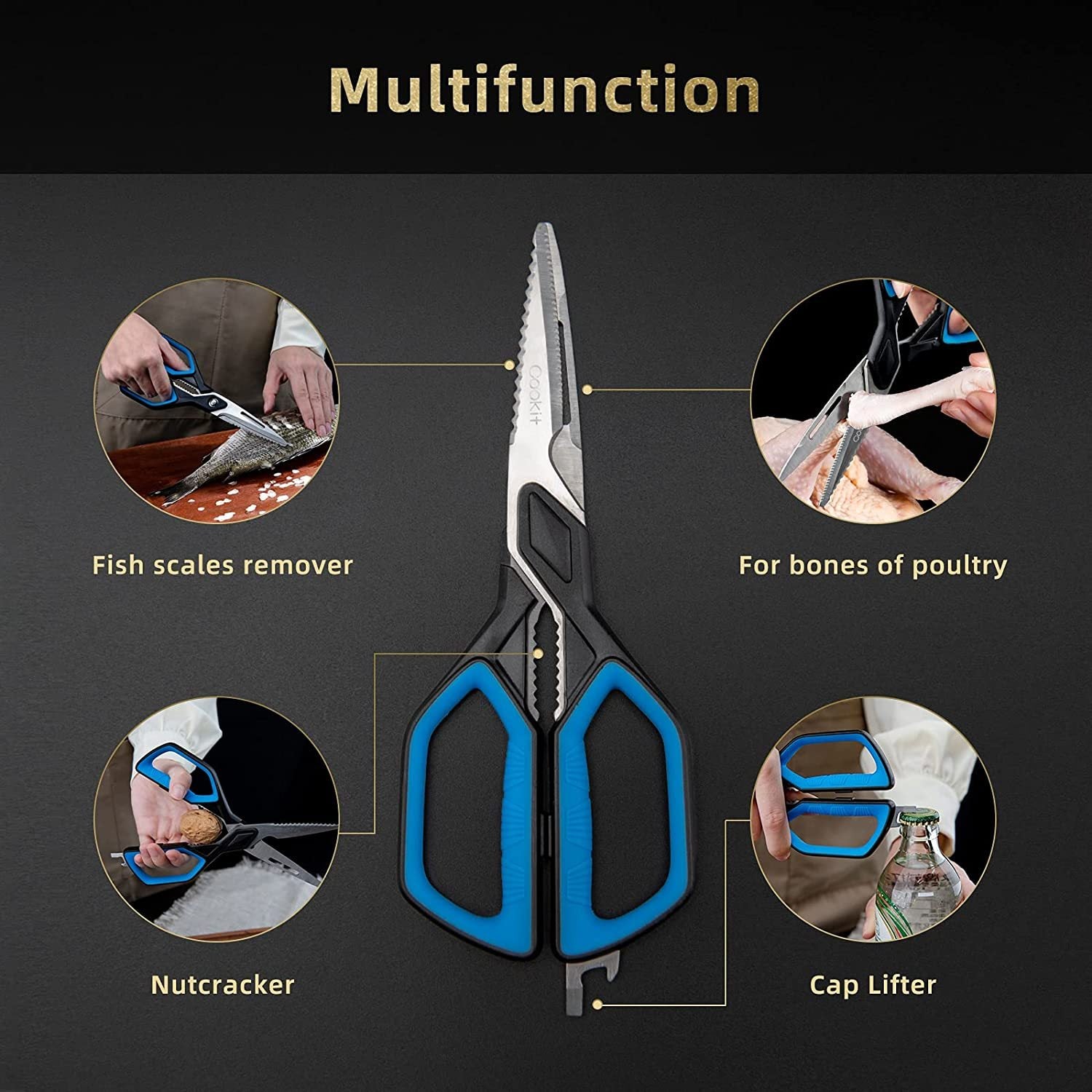 Heavy Duty Kitchen Scissors Cookit - Multifunction