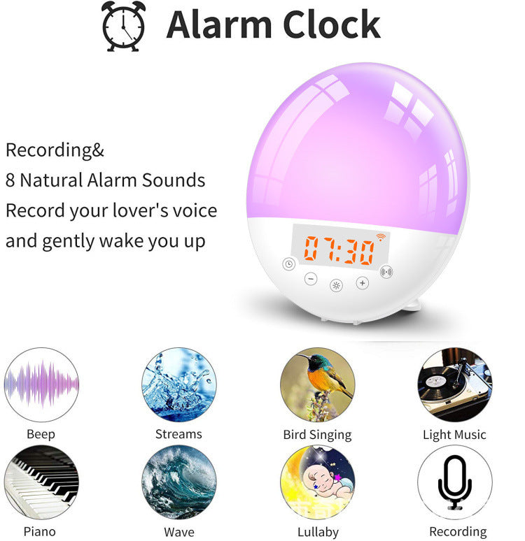 Wifi voice control smart wake-up light alarm clock