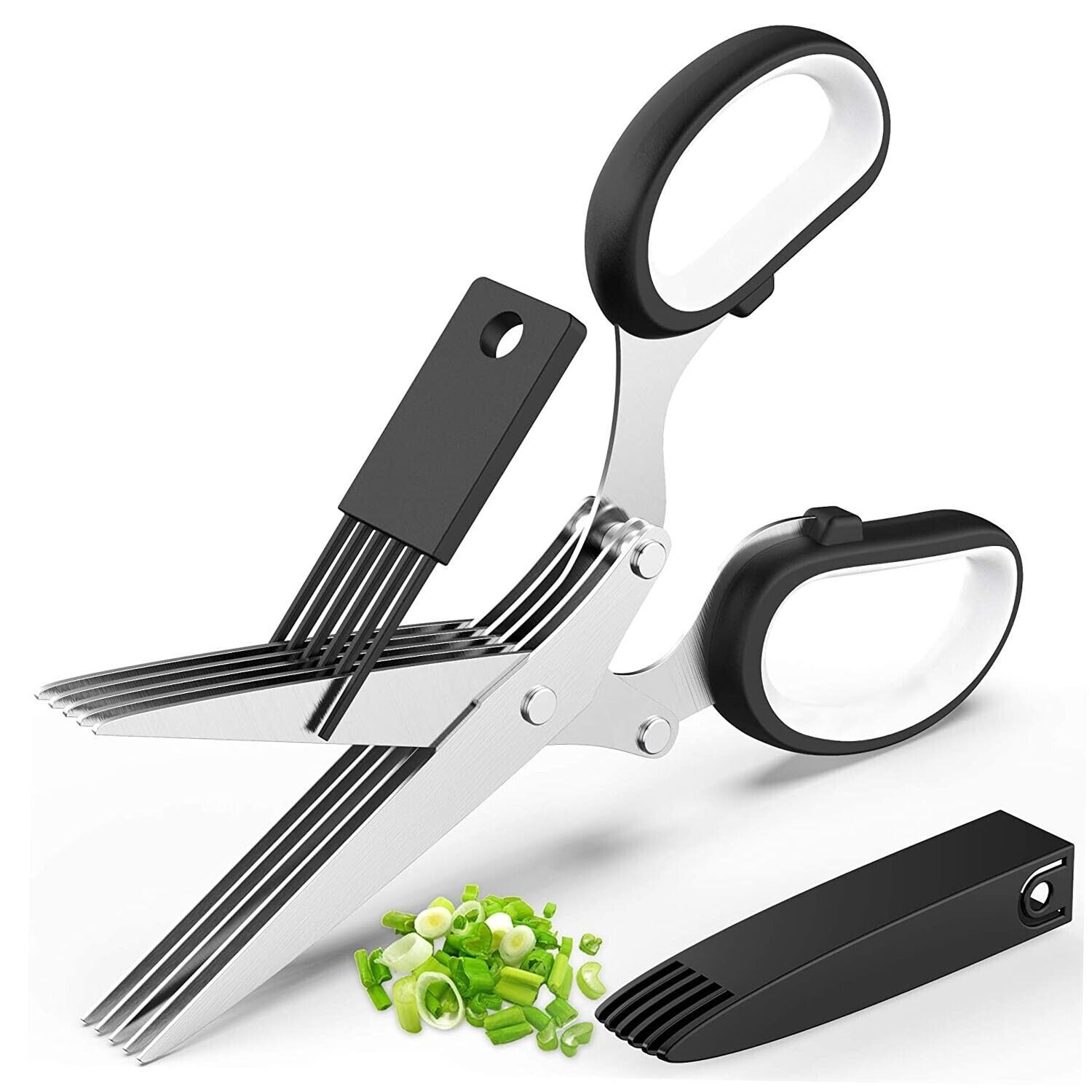Herb Scissors with Multi Stainless Steel Blades for Easy Cutting