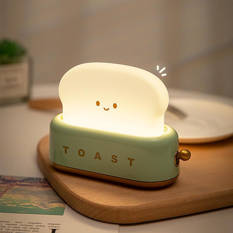 Toaster Lamp - Smiling Face, Toast-Shaped, Cute Room Decor For Bedroom