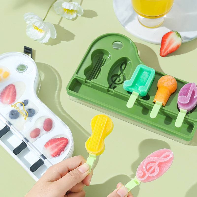 4-Cavity Popsicle Molds with Sticks for Homemade Ice Pops