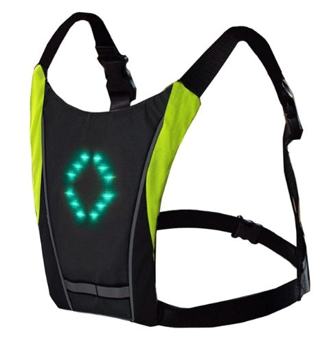 USB Rechargeable Reflective Vest Backpack with LED Turn Signal