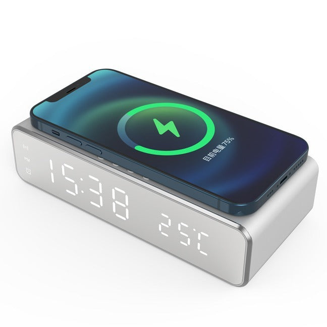 Wireless Charging Time Display Thermometer Alarm Clock