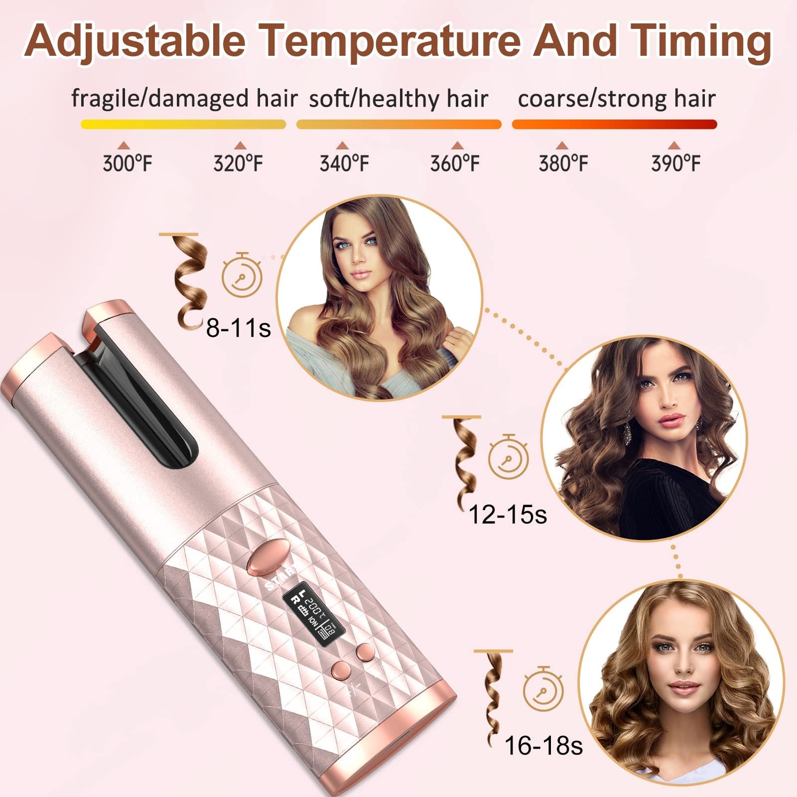 Portable Automatic Hair Curler, Ceramic Rotating For Hair Styling