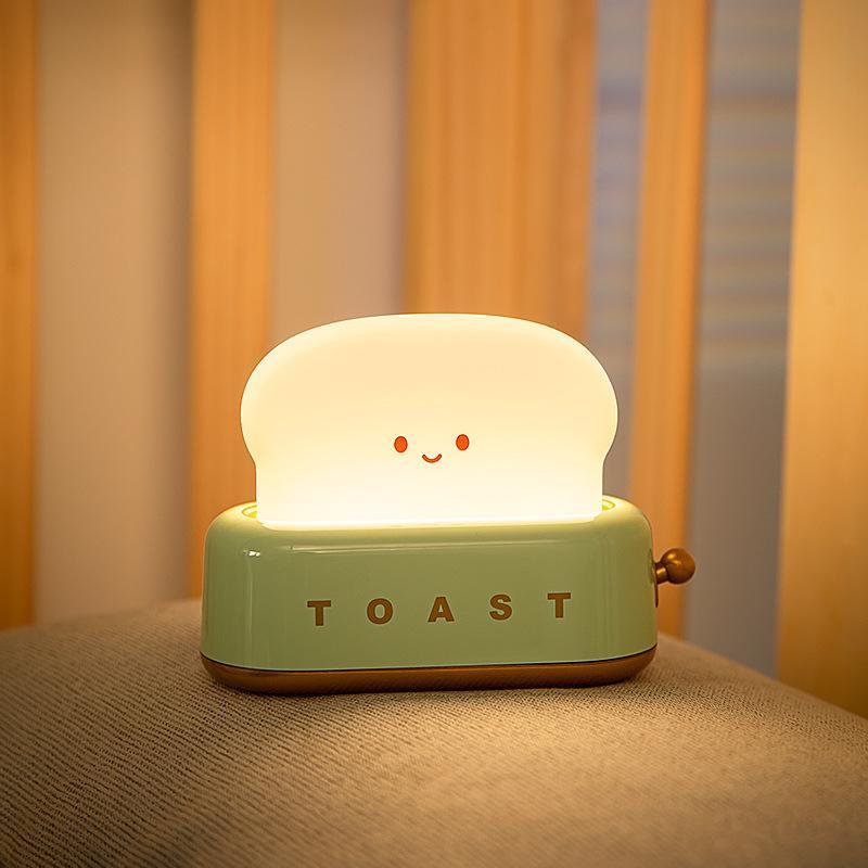 Toaster Lamp - Smiling Face, Toast-Shaped, Cute Room Decor For Bedroom