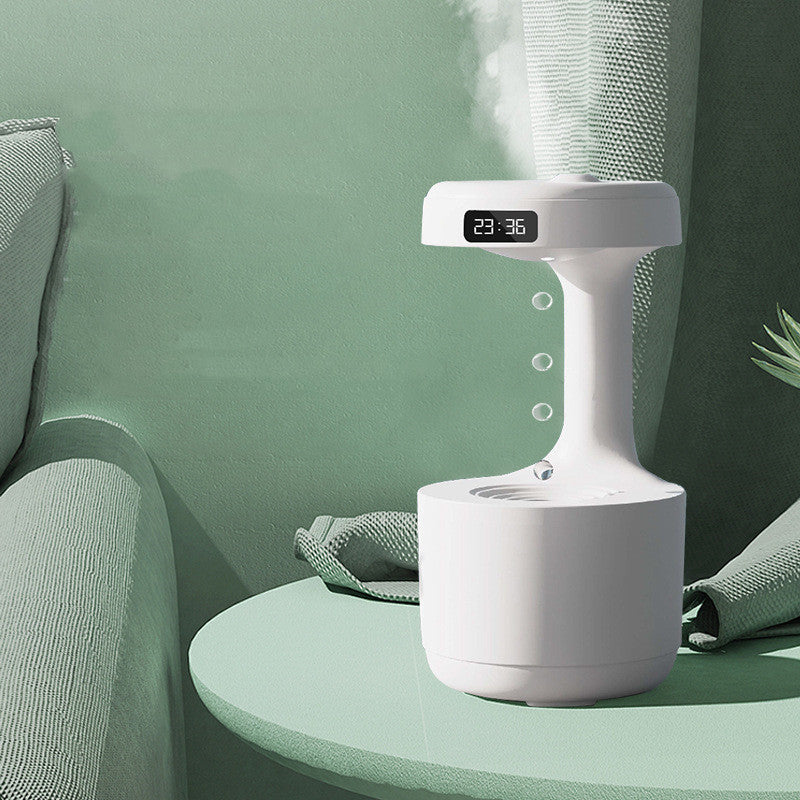 Anti-Gravity Water Droplet Humidifier With Clock