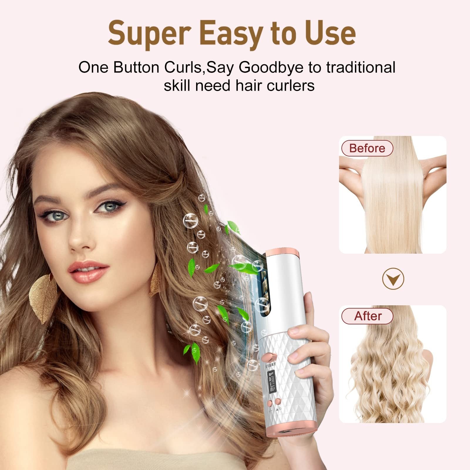 Portable Automatic Hair Curler, Ceramic Rotating For Hair Styling