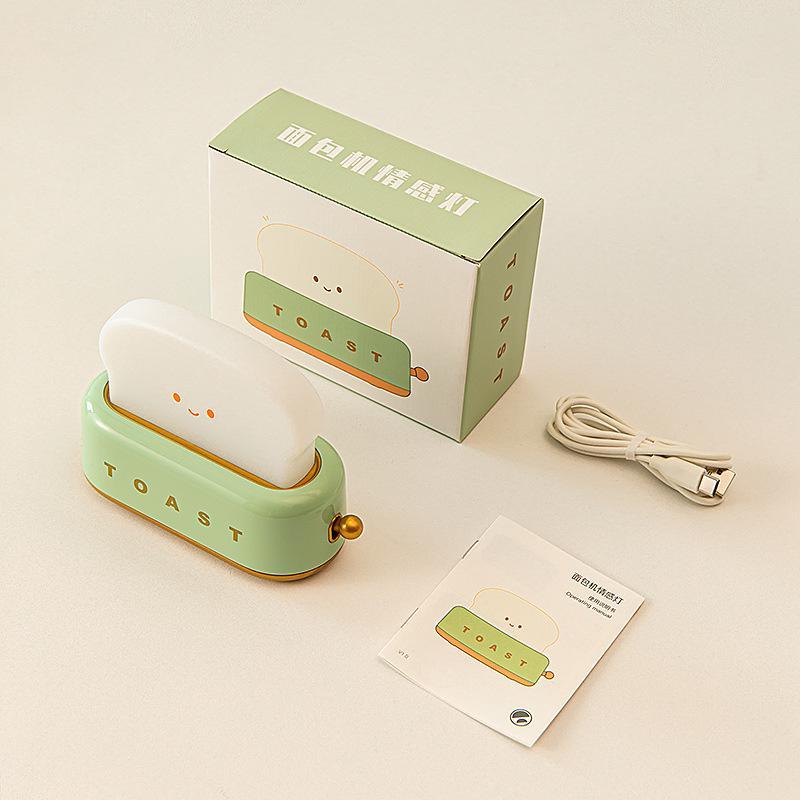 Toaster Lamp - Smiling Face, Toast-Shaped, Cute Room Decor For Bedroom