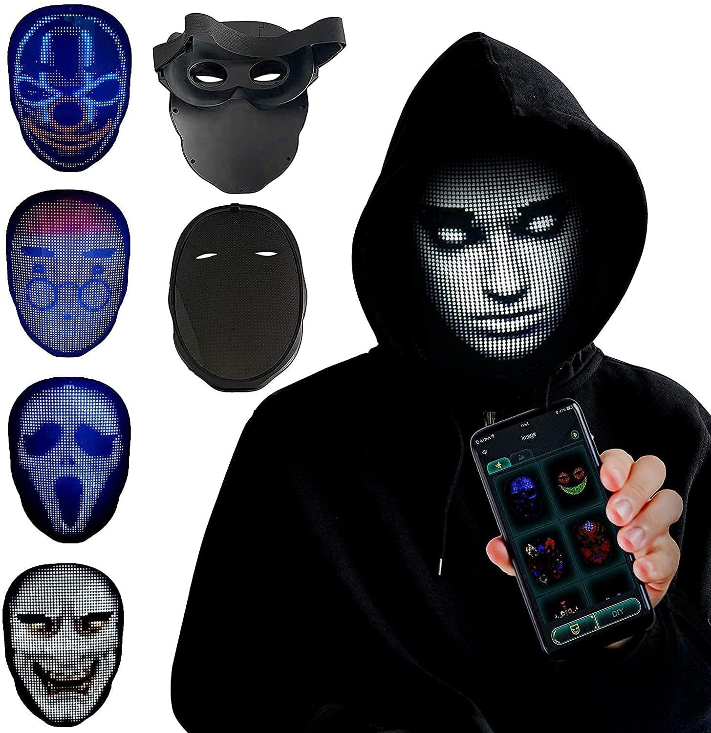 Halloween Face Masks Full Color LED