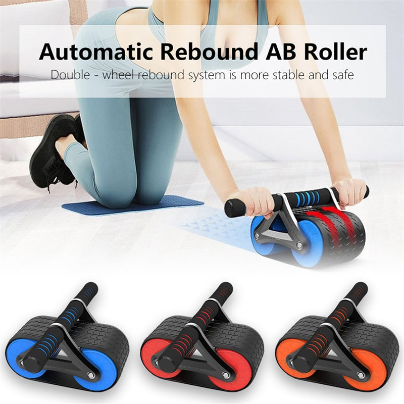 Double Wheel Abdominal Exerciser Women Men Automatic Rebound Ab