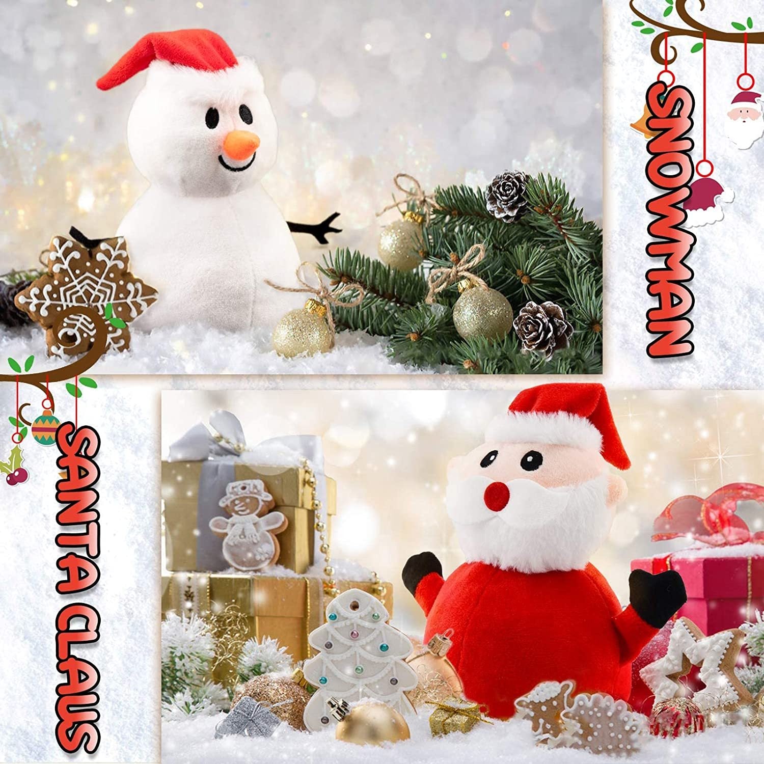 Santa Plush Snowman Plush Toy Gift for Kids