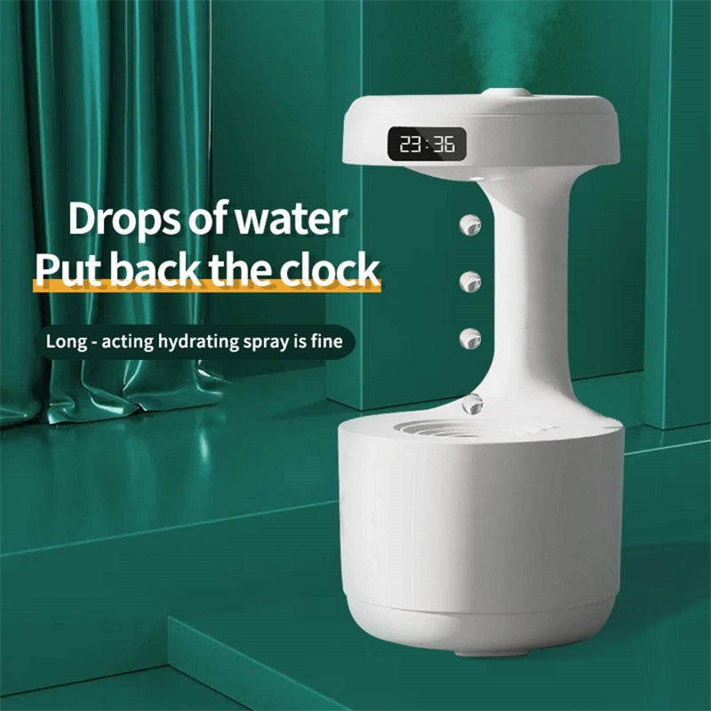 Anti-Gravity Water Droplet Humidifier With Clock