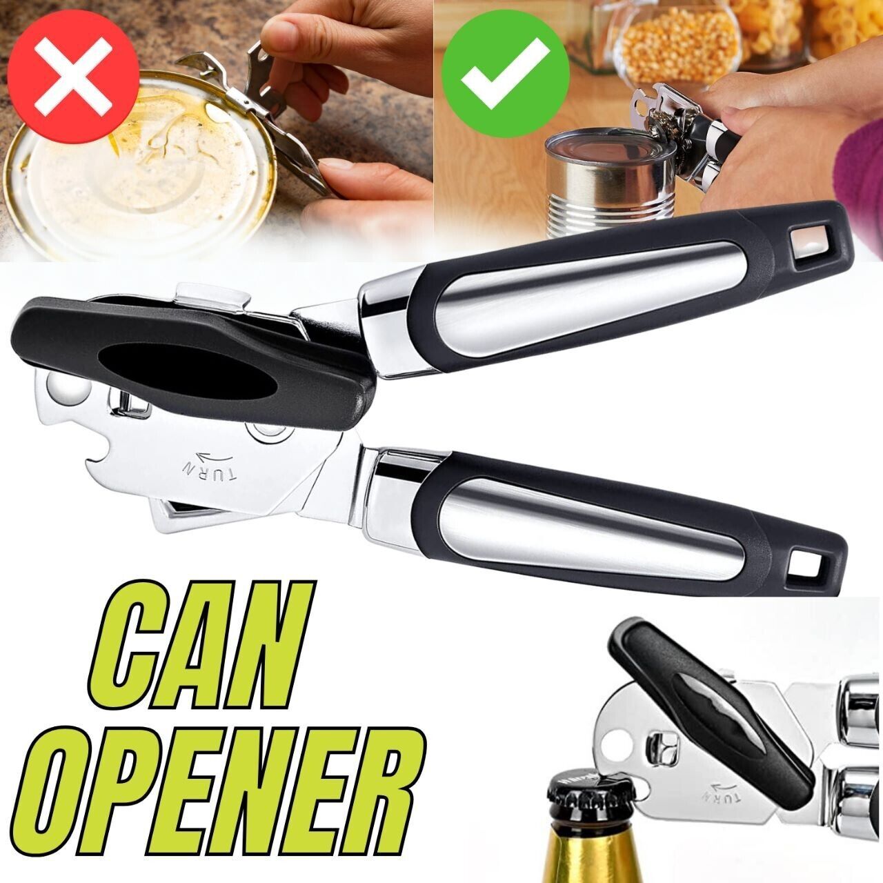 Manual Can Opener Smooth Edge