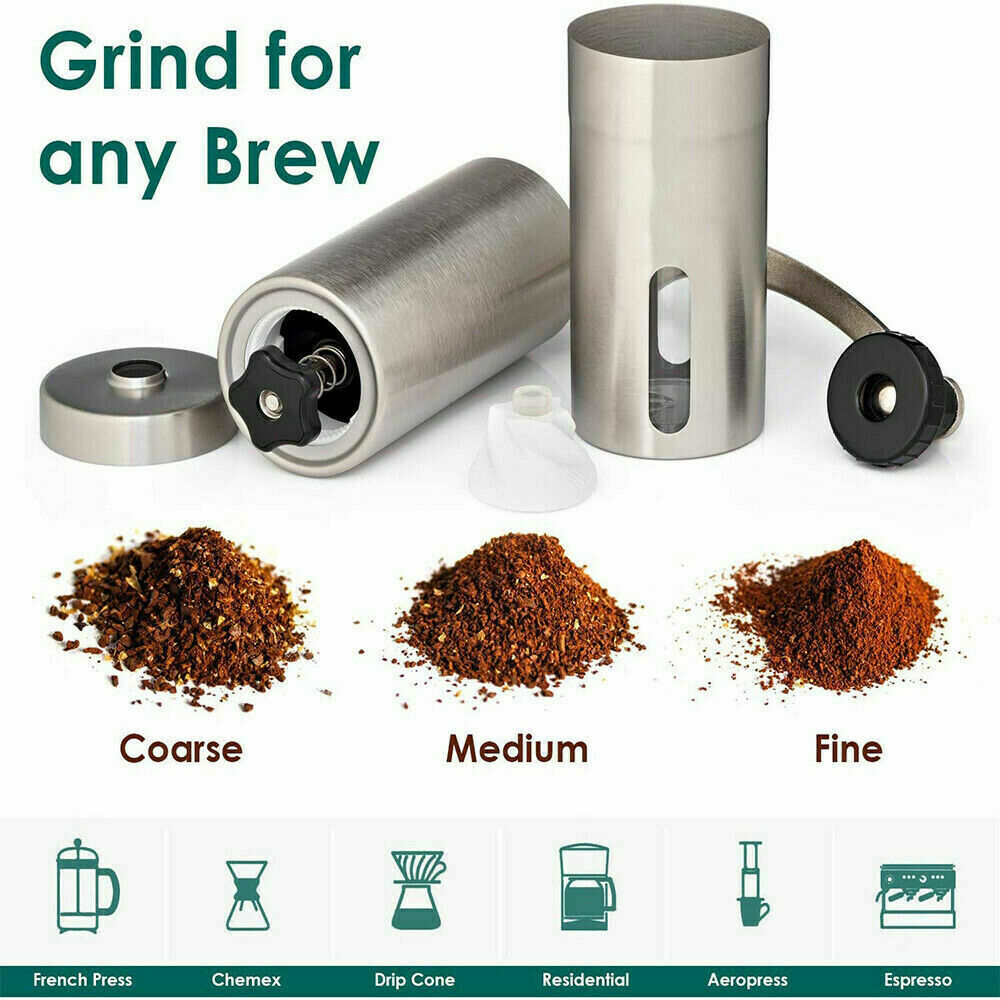 Hand Crank Pepper Conical Burr Grinder Coffee Beans Mill