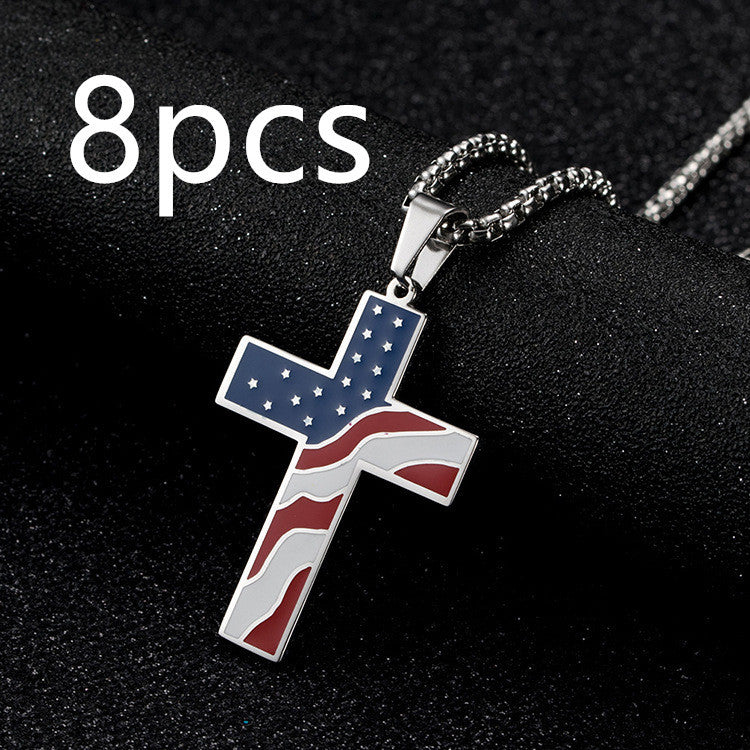 Flag Cross Necklace