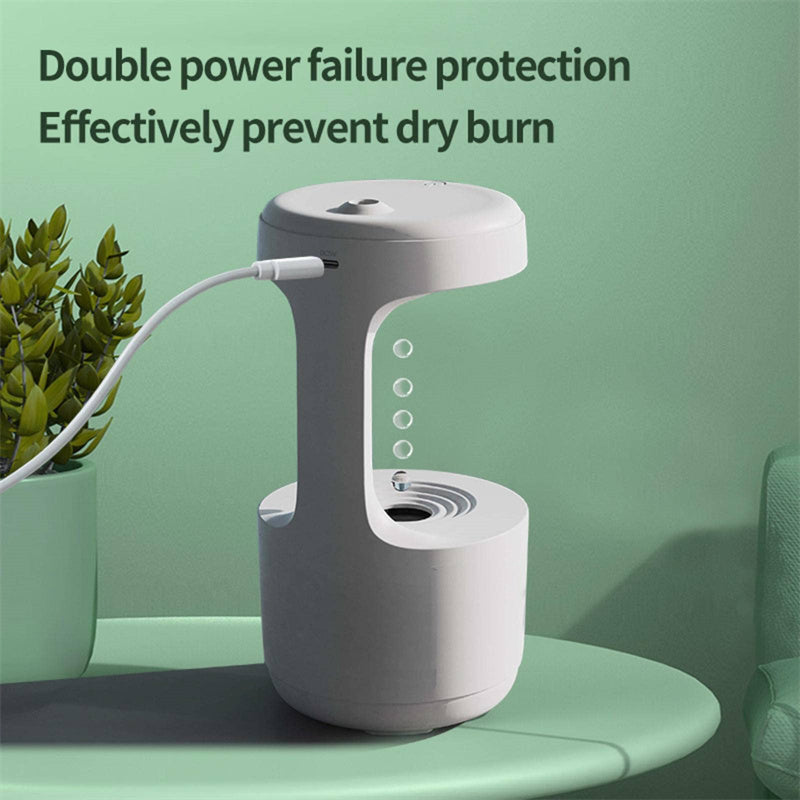 Anti-Gravity Water Droplet Humidifier With Clock