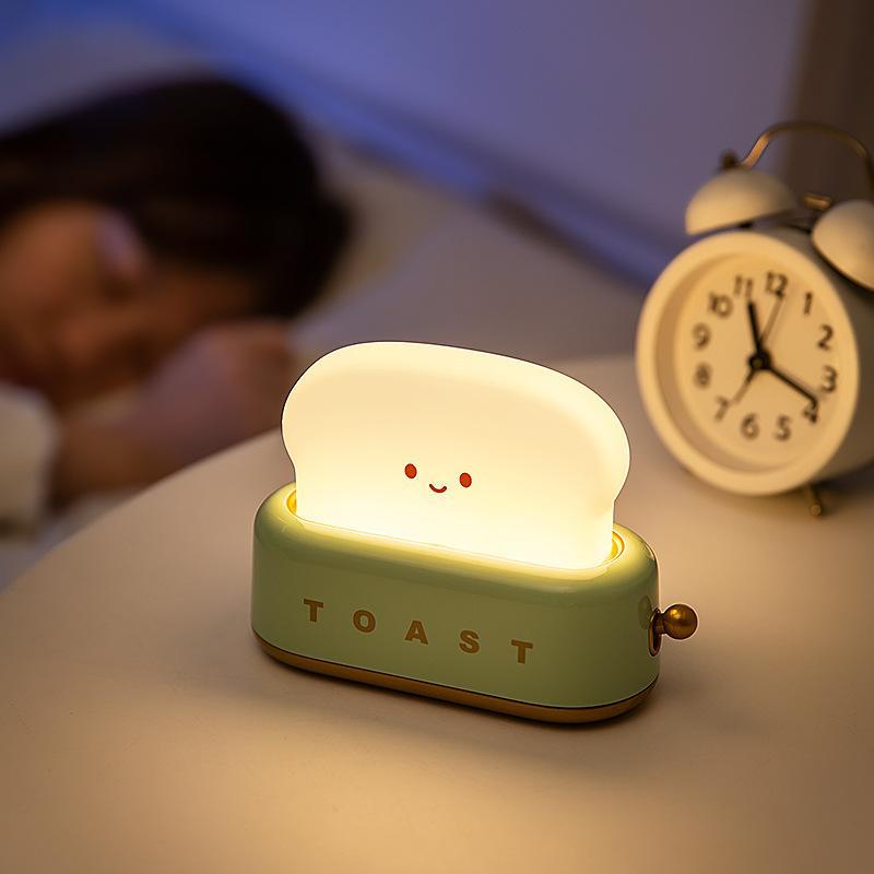 Toaster Lamp - Smiling Face, Toast-Shaped, Cute Room Decor For Bedroom