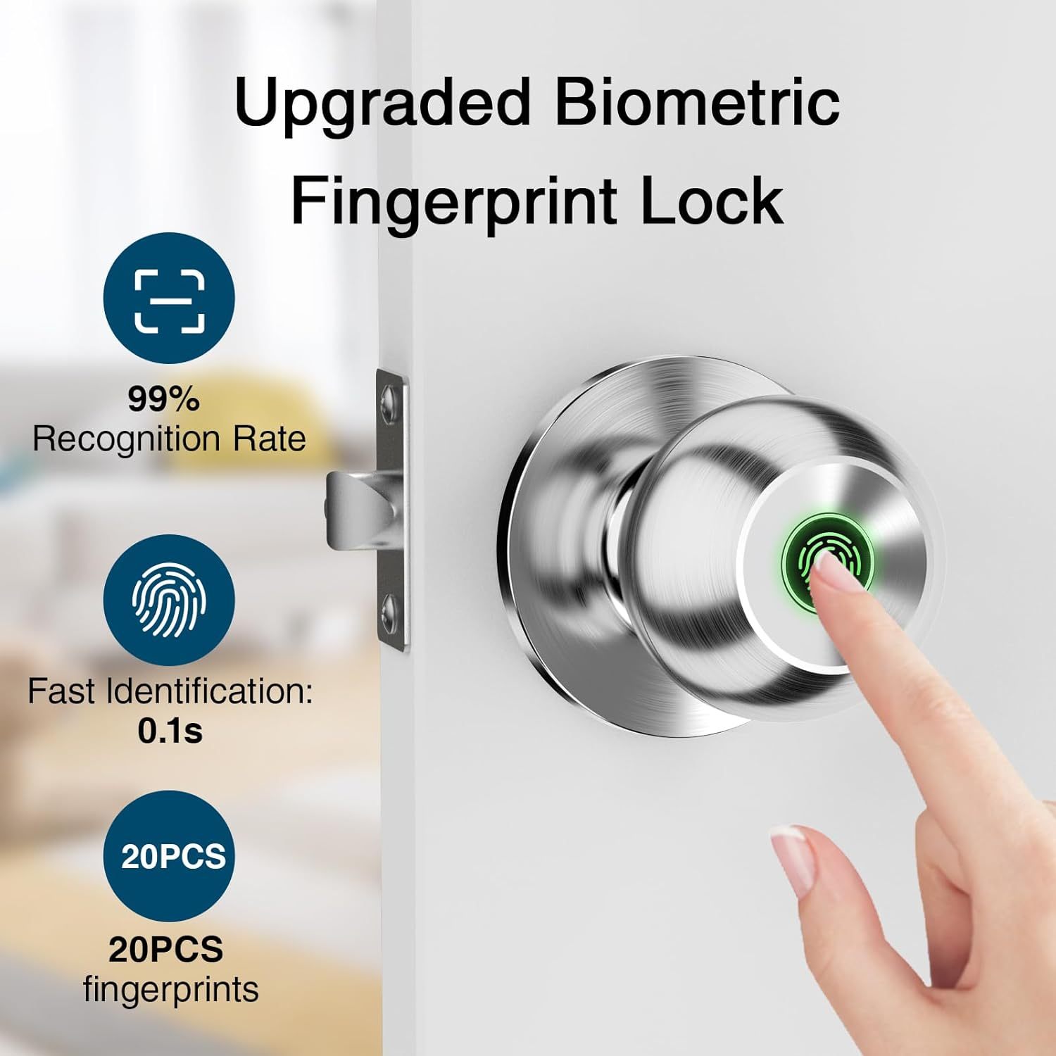 GHome Smart Door Knob Fingerprint Door Lock